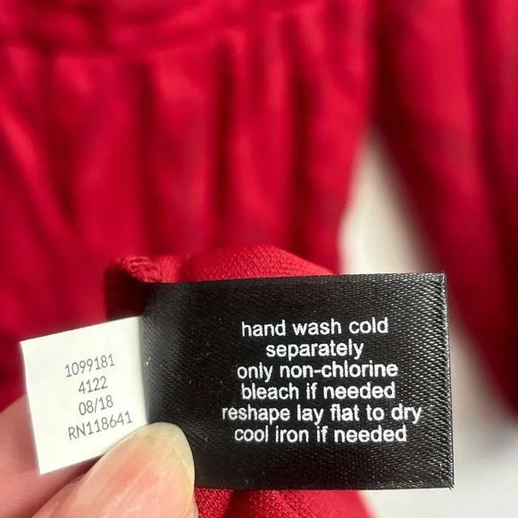 NWT Lane Bryant Midi Dress Long Sleeve Red Textured 24 Tiered - Picture 4 of 7